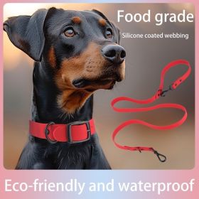 Pet Silicone Collar And Leash Set Comes With A Suitable For Small And Large Dogs, Waterproof And Easy To Clean (Option: L)